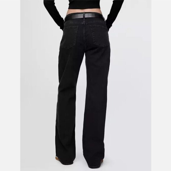 GAP Mid Rise Black Wash 90's Style Loose Straight Jeans Size 25/0 #752100 RT$80 - Picture 4 of 14